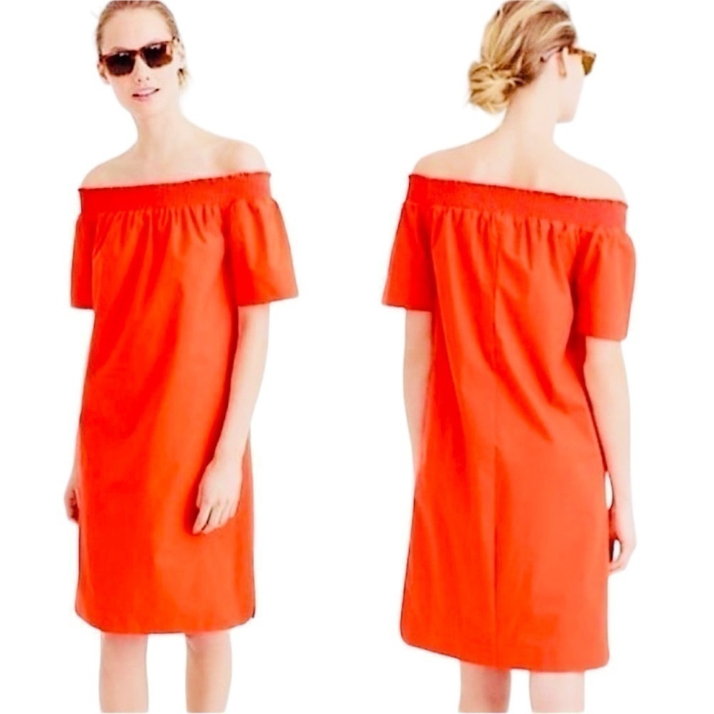 J. Crew Off Shoulder Poplin Dress